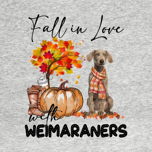 Fall In Love With Weimaraners Fall Pumpkin Thanksgiving by Gearlds Leonia